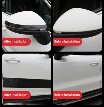3/5M 3D Carbon Fiber Bil Mærkat DIY Indsætte Beskytter Strip Auto Dør Karmen Side Spejl Anti Ridse Båndet Vandtæt Beskytte Film