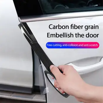 3/5M 3D Carbon Fiber Bil Mærkat DIY Indsætte Beskytter Strip Auto Dør Karmen Side Spejl Anti Ridse Båndet Vandtæt Beskytte Film