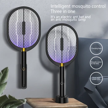 3 I 1 LED Mosquito Killer Ketcher El-Flyve-Swatter Bug Zapper Insekt Killer USB-Genopladelige Sommeren Myg Fælde Ketcher