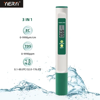 3 i 1 Temp TDS EF Meter Digitale vandkvaliteten, Renheden Tester Bærbare Temperatur Test Pen-Detektor til at Drikke Vand Akvarium