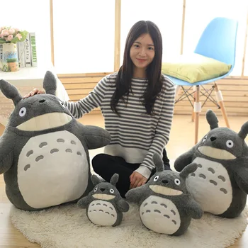 30-70cm Sød Totoro Plys Legetøj Fyldte Bløde Kawaii tegneseriefigur Dukke med Lotus Blade eller Tænder Børn Gaver