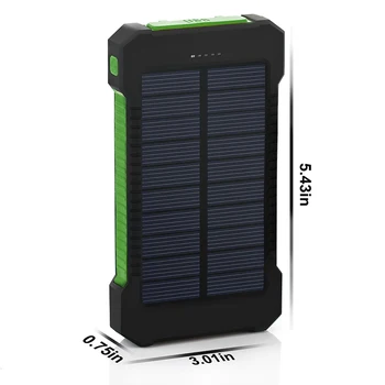 30000mAh Solar Power Bank for Xiaomi Dual USB-Bærbare Ekstern Batteri Power Bank Solar Oplader til Samsung iPhone 12 XR
