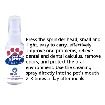 30ML Pet Breath Freshener Spray Dog Cat Teeth Cleaner Healthy Care Teeth Deodorant Treatment Odor Removers Non-toxic