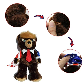 30cm Donald Trump Bære Bløde Dukke Legetøj USA Præsident Trumpy Bære over Med Flag Bære Dukke Bløde tøjdyr Børn Gaver
