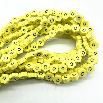 30pcs10mm Gule Smiley Ansigt Perler Polymer Ler Spacer Løse Perler til Smykker at Gøre DIY Armbånd Tilbehør, #01