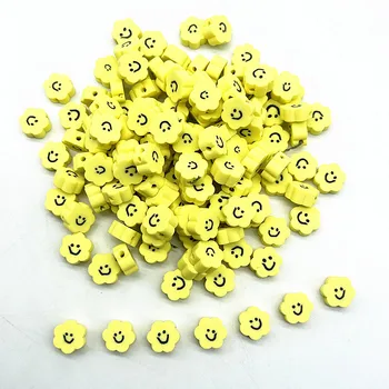 30pcs10mm Gule Smiley Ansigt Perler Polymer Ler Spacer Løse Perler til Smykker at Gøre DIY Armbånd Tilbehør, #01