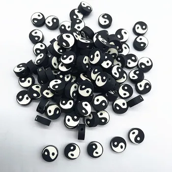 30pcs10mm Sort Tai Chi Design Polymer Ler Spacer Løse Perler til Smykker at Gøre DIY Armbånd Tilbehør