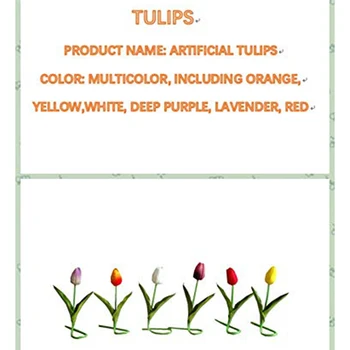 30stk Flerfarvede 14 Tommer Silke Kunstige Tulipaner Blomster til Fest Hjem Dekoration