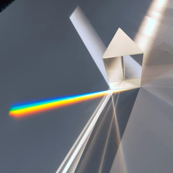 30x30x50mm Tresidet Prisme BK7 Optisk Glas Prismer Fysik Undervisning Brydes Lyset Spektrum Rainbow Children Studerende til Stede
