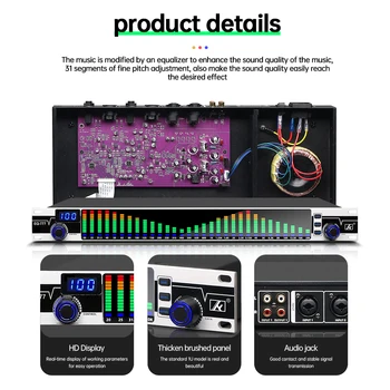 31 Bånds Grafisk Equalizer Audio-Digital Effekt Controller Pro Udstyr Processor Fase Og Karaoke-Musical Med Squelch