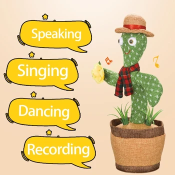 31cm Sjove Elektronisk Taler Kaktus Sang Dans Vride Plys Legetøj til Voksne, Børn, Børn, Baby Uddannelse Legetøj Gaver