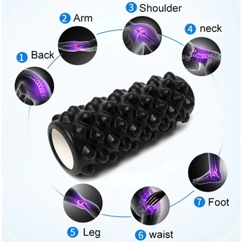 33cm Trænings-og Foam Roller Yoga Block Pilates Sport Massage Roller Fitness Øvelser Slappe af Deep Muscle Yoga Tilbehør Lindre Stress