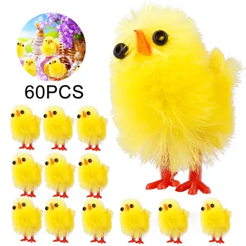36/60 Pc ' Simulation Påske Mini Kyllinger Sæt Dekoration til Påske Æg Part Favoriserer Gaver til Børn