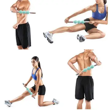 360 Rotation Yoga Massage Roller Stick med 3 Point Strittende Bolden Yoga Block Krop Ben Tilbage Muskelømhed Relief Træning Værktøj