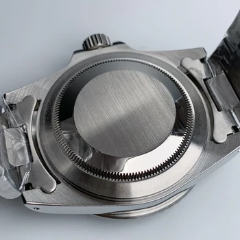 39,5 mm automatiske mand ur, rustfrit stål tilfældet med sort dial og strap NH35 bevægelse keramiske bezel akryl glas lysende vintage