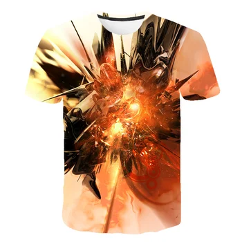 3D Abstrakt Grafik kortærmet t-shirt Udskrivning af Sommeren, Kort-langærmet Tee Hip Hop Harajuku Casual Toppe Høj Kvalitet Tøj Mand