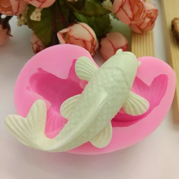 3D-DIY Silikone Fisk Form Kage Mould Karper Fondant Forme Chokolade Cupcake Sæbe Forme Slik Håndværk Cookie Køkken Tilbehør
