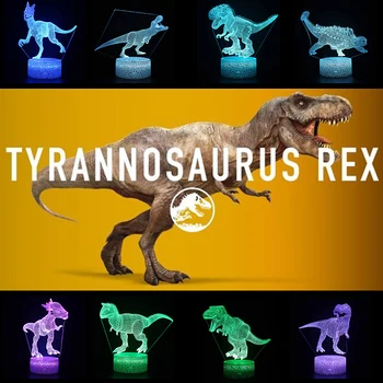 3D Dinosaur Led Nat Lys Lava Base Bruser bordlampe RGB Fjernbetjeningen For Børn Børn, Soveværelse Indretning Påske Julegaver