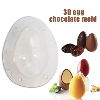 3D-Forme DIY Æg Chokolade Skimmel Genanvendelige Bagning Håndværk Fondant Kage Sukker Holdbar Påske Farverige Æg Form Crystal Skimmel