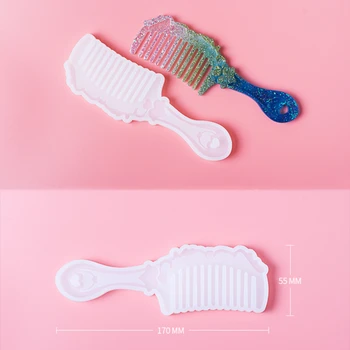 3D-Gennemsigtig Silikone Kam Skimmel Epoxy Harpiks Forme Til DIY Smykker Gør Værktøjer Makeup Spejl, Kam Silikone Formen