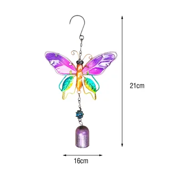 3D Hængende Metal Butterfly Perle Bell Wind Chime Håndværk Hånd Malet Jern Art Sommerfugl Windbells Vinduet Hjem Værftet Dekoration