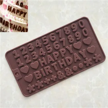 3D Kage Udsmykning Værktøjer Chokolade Silikone Forme bogstaver Og Tal Fondant Forme Cookies Bageforme Værktøjer