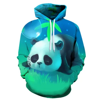 3D Panda Print Super Dalian Hoodie Kvinder Mænd Dyr Fritid Lange Ærmer Løs Sweatshirt Kvinder Harajuku Street Pels