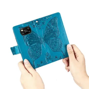 3D Prægede Flip Case til Xiaomi Poco X3 Pro-Phone Cover Læder 360 Beskytte Mi Poco X3 NFC X 3 3X Tegnebog Hud Capa Stødsikkert