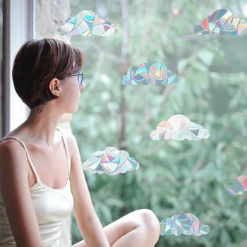 3D Regnbue Effekt Brydning Sticker Star Baiyun Butterfly Dekoration Prisme Elektrostatisk Indsætte Glas Home Decor Wall Stickers