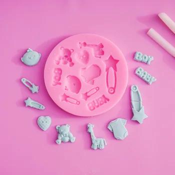 3D Silikone Baby Pin-Bagning Tilbehør DIY Sukker Håndværk Chokolade Cutter Mould Fondant Kage Udsmykning Af