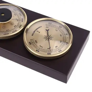 3Pcs/Set, Barometer, Termometer, Hygrometer vejrstation med Træ-Ramme Bunden Ornamenter 31cm x 11cm
