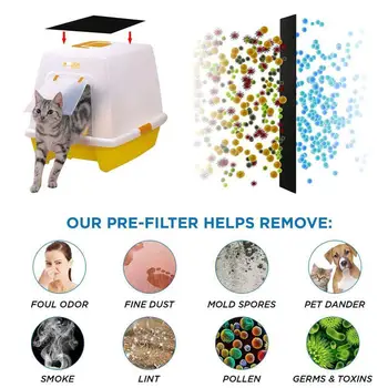 4/6pcs aktivt Kul Filter Til Kat kattebakken Filter Kat Deodoriserende Filtre Carbon Pack, Deodorant, kattegrus forsyninger