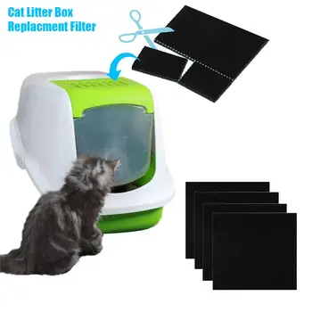 4/6pcs aktivt Kul Filter Til Kat kattebakken Filter Kat Deodoriserende Filtre Carbon Pack, Deodorant, kattegrus forsyninger