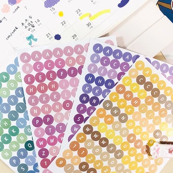 4 Ark Farverige Numre Brev Alfabet Mærkat Søde Kærlighed Hjerte-Klistermærker DIY Planner Notebook Tidende Dekorationer Papirvarer