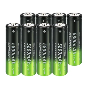 4 Pack-Knappen Øverst til 3,7 V 18X65mm Genopladelige batterier Til Lommelygten dørklokke 5800mAh 18650 batterier