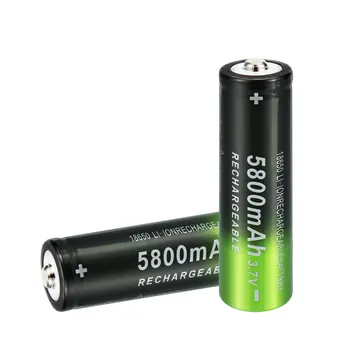 4 Pack-Knappen Øverst til 3,7 V 18X65mm Genopladelige batterier Til Lommelygten dørklokke 5800mAh 18650 batterier