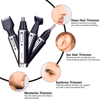 4 in1 El-Næse-Øre Trimmer Til Mænd Shaver Genopladelige hårfjerning Øjenbryn Trimeren Sikkerhed Produkt Intimbarbering Maskine ansigtspleje