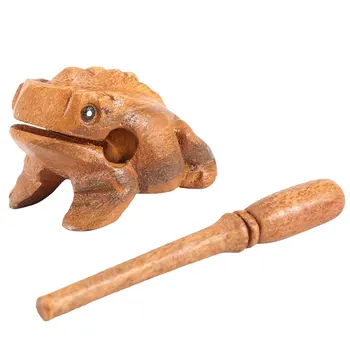 4 specifikationer Træ-Lucky Frog Toy Dyr Penge Frog Clackers Børn musikinstrument Slagtøj Toy Gave Børn Legetøj Gave