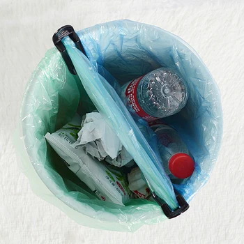 4 stykker/sæt Sort affaldssæk Fastsættelse Klip Non-Slip Spand Kant Clip-Holder Praktisk Køkken opbevaringspose Husholdningsbrug Værktøjer