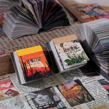 400 stk/bog Sidste dagbog-serien papir Kort Memo Pad Dekorative Papirvarer Scrapbooking DIY Dagbog Album Lable Retro Materiale