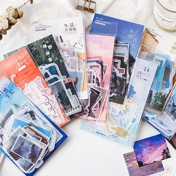 40pcs/sæt Nyhed Washi Klistermærker Kawaii Papirvarer DIY Scrapbooking Mejeri Foto Album Dekorationer Packging Forsegling