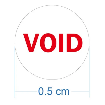 450 pc ' er på 5 mm, rød VOID manipulere tydeligt forsegling klistermærker V36