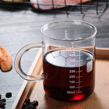450Ml Glas Cup Dobbelt vægstikket kaffebæger Termisk Isolering Høj Borosilicate Skala Drinkware Box Gave