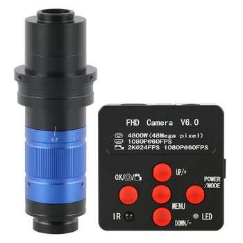 450X Justerbar Zoom C-Mount-objektiver + 48MP 36MP HDMI USB-Industrielle Digital Video-Mikroskop-Kamera Til Telefonen PCB Reparation Lodning