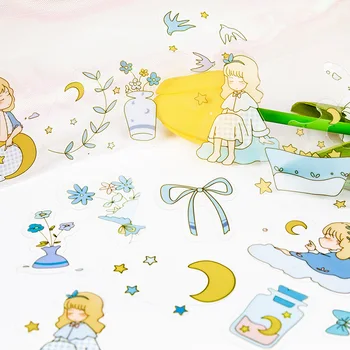 45pcs/set Sweet dream girl Japansk Klistermærker Pack Kawaii Tegnefilm Mærkat Sat For Planner Tidsskrifter Dagbog Scrapbøger