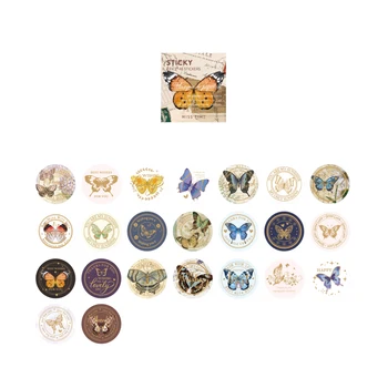 46 ark Vintage Butterfly PET Mærkat Pakke DIY Dagbog Bullet Tidende Dekoration, Klistermærke-Album Scrapbooking skoleartikler