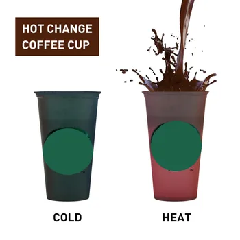 473ml/16oz Hot Drink Cup Med Logo Genanvendelige Farve Skiftende Kaffe Kopper Og Krus Tumblere Køkken Tilbehør af Høj Kvalitet Kopper