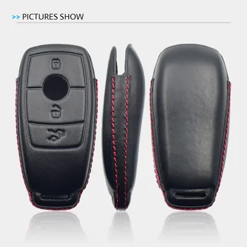 4D Læder Bil vigtig Sag For Mercedes Benz 2016 E-Klasse 2018 S-Klasse 3 Knapper Smart Remote Fob Dække Nøglering Taske Auto Tilbehør
