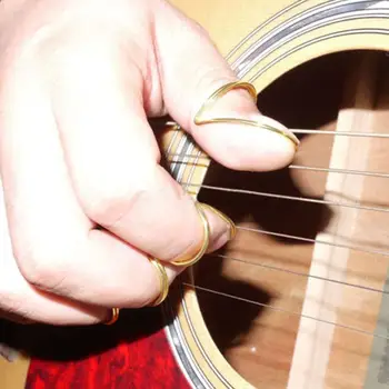 4stk Metal Finger Ring Protector Plekter Tommelfinger, Pegefinger Picks til Guitar, Bas, Guitar Plekter Jakke Медиатор