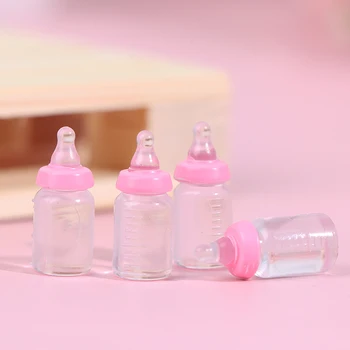 4stk Mini Mælk Flaske 1:12 Dukkehus Miniature Baby Mælk Flaske Doll House Udsmykning